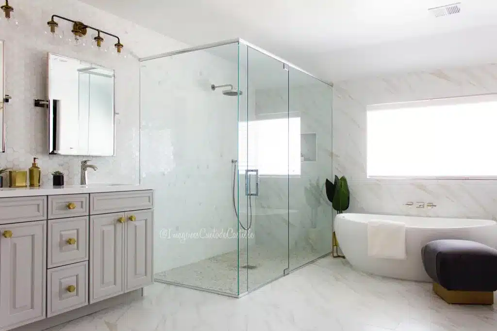 Custom walk-in shower completed with Kitchen and Bathroom Remodeling in North Las Vegas
