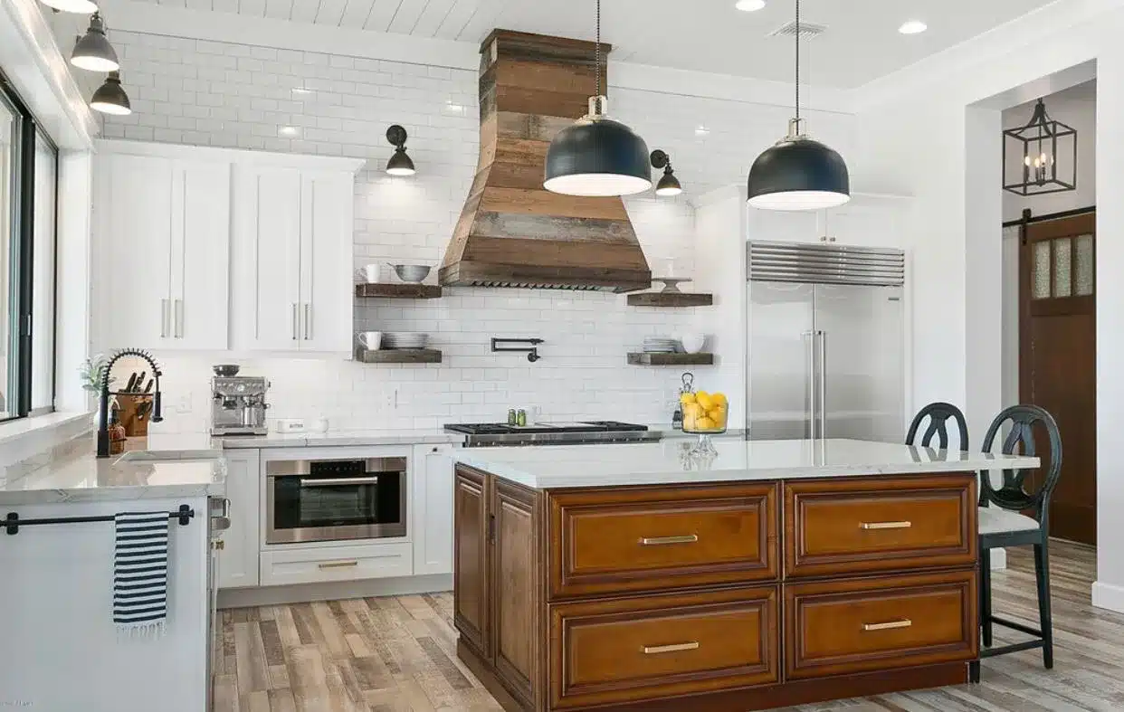 Professional Kitchen and Bathroom Remodeling in Winchester featuring a custom kitchen with quartz countertops, modern cabinetry, and a spacious island